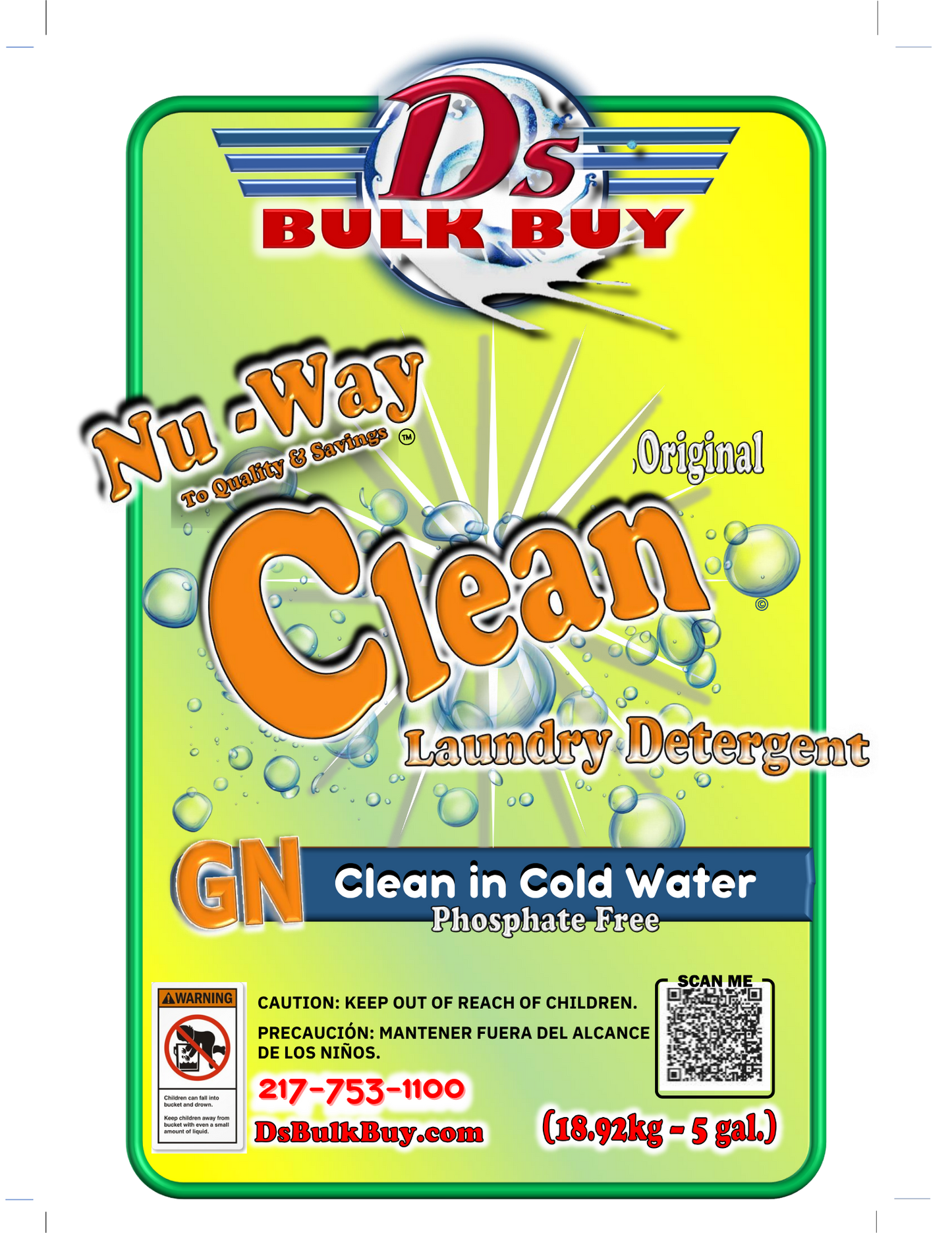 Nu Way Clean GN™| Original Laundry Detergent | Cold Water Formula