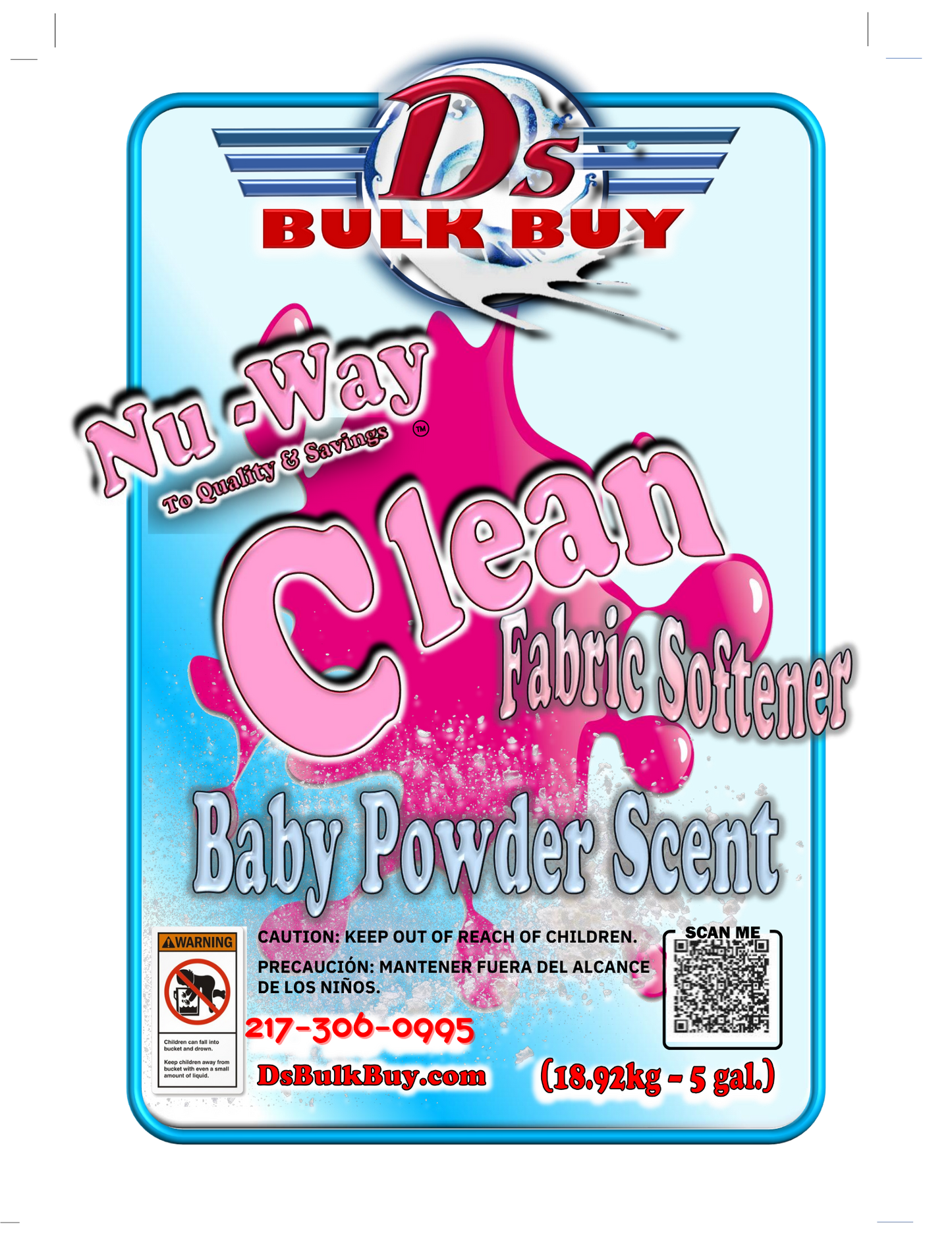 Nu-Way Clean ™ Fabric Softener | Baby Powder Scent